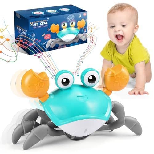 Adeokay - Crabe Qui Marche Bebe, Jouet Bebe 1 an Cadeau Enfant 1 2 Ans Garcon Fille Jouet Bebe 6 7 8 9 10 Mois Jouet Enfant Crabot Le Crabe Rampant Cadeau Anniversaire Jeux Eveil Bebe 3-6-12 Mois Linkimals