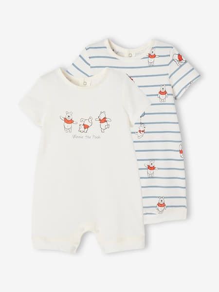 Winnie - Lot de 2 Bodies Combinaisons bébé Disney® Winnie l'Ourson écru - Winnie