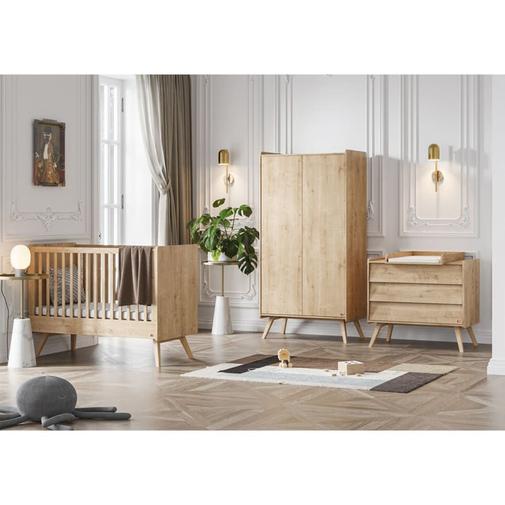 Vox - Chambre complète lit bébé - commode panneaux mélaminés marron