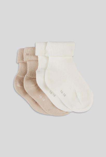 Bout'Chou - Lot de 2 paires de chaussettes à revers contenant du coton BIO
