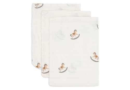 Jollein - Jollein Lot de 3 gants de toilette pour bébé - Nostalgic Ride - 15 x 20 cm - 100% coton - Gants de toilette pour bébé - Certifié Oeko-Tex