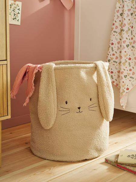 Vertbaudet - Panier de rangement lapin en sherpa sable