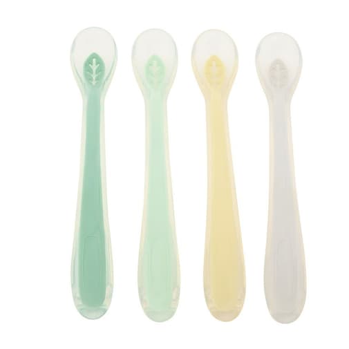 Prémaman - Lot de 4 cuillères en silicone Yummix - Vert