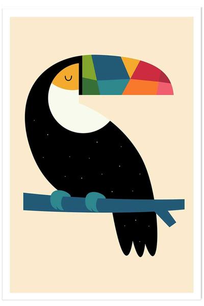 Hexoa - Affiche toucan sans cadre 40x60 cm