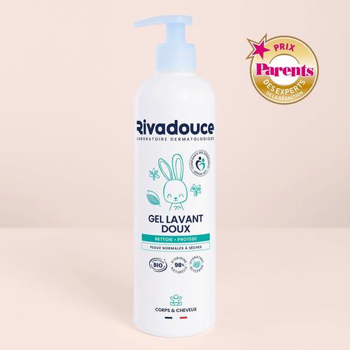 rivadouce - Gel Lavant Doux Bébé 500ml - Bain - Peaux sensibles - Certifié bio et 98% d'ingrédients naturels - Rivadouce