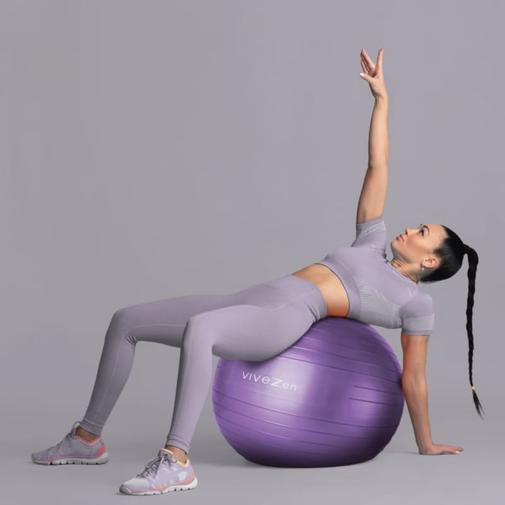 Vivezen - Ballon de yoga - 75 cm - violet