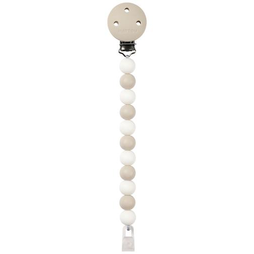 Nattou - Attache sucette Argile-Blanc