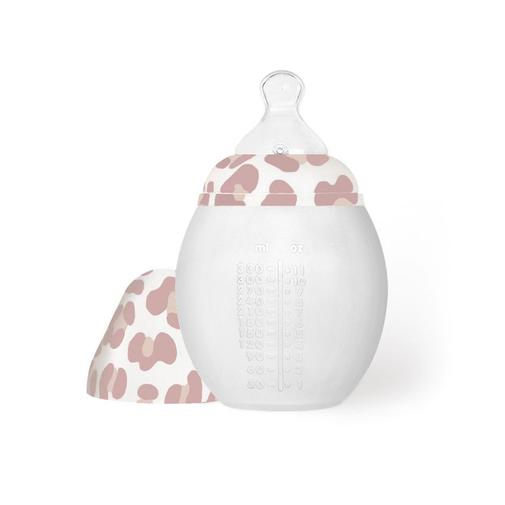 Elhée - Biberon 330ml anti-colique en silicone Graouu Pink - Rose