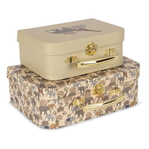 Konges Sløjd - Petites valises en carton Safari - Set de 2 | Beige