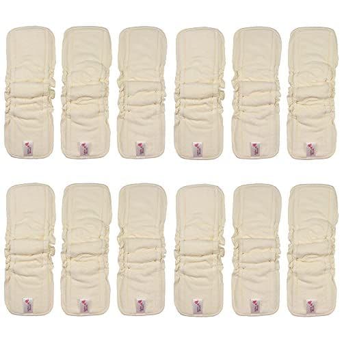 Littles & Bloomz - Littles and Bloomz BBC12 Insert de couche réutilisable en bambou avec soufflets élastiques, 5 couches, BBC12