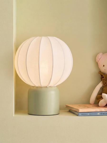 Vertbaudet - Lampe à poser forme boule pied métal vert sauge