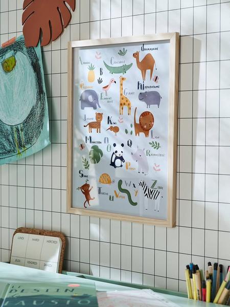 Vertbaudet - Cadre + affiche Abécédaire Jungle multicolore