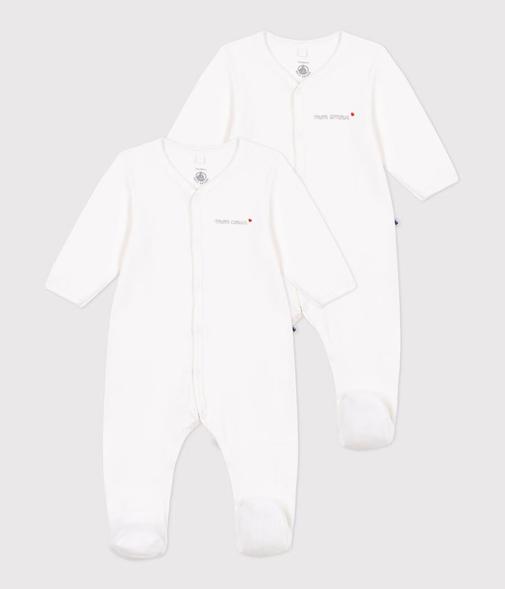 Petit Bateau - Lot de pyjamas bébé en velours unis