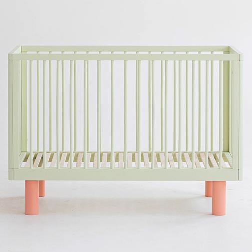 Karl & Fric - Lit Bébé Evolutif Nox Pistache et Rose - 60 x 120 cm