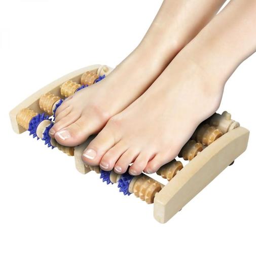 Vivezen - Rouleau de massage en bois pour pieds