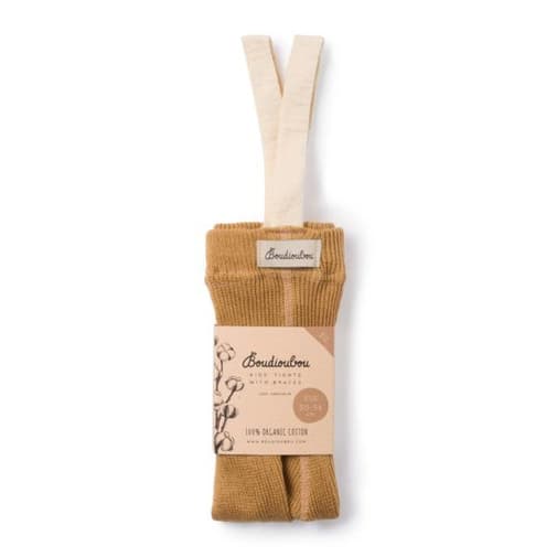 boudioubou.com - Kids' organic tights with braces CARAMEL - Boudioubou
