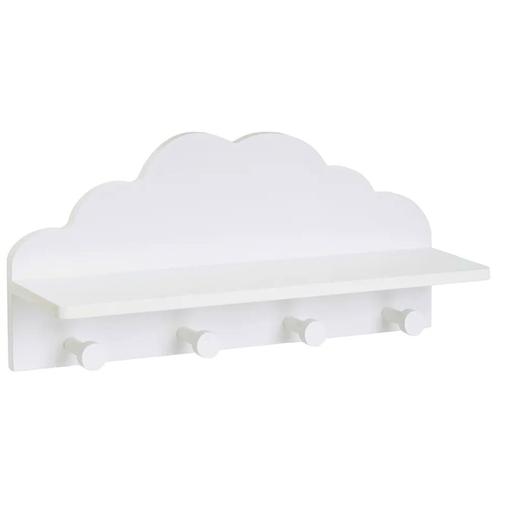 Wadiga - Portemanteau mural enfant blanc nuage 48x12x22cm