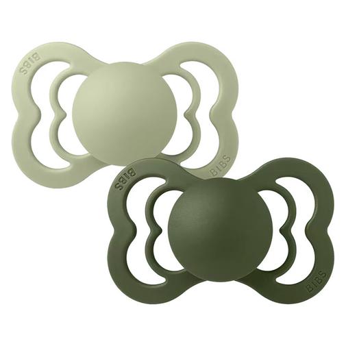 Bibs - Lot de 2 Sucettes Symétriques Suprême Sage & Hunter Green - 0/6 Mois