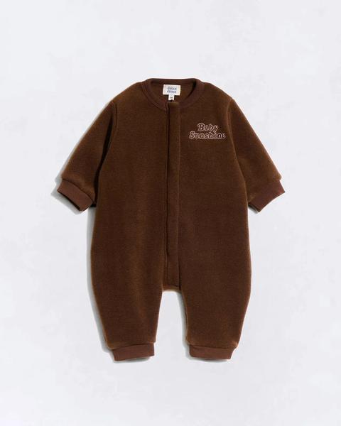 émoi émoi - La mini combinaison Baby sunshine en polaire recyclée - chocolat