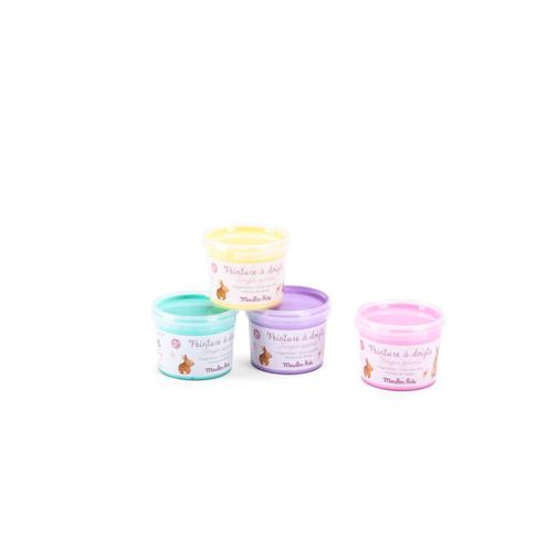 Moulin Roty - 4 pots de peinture à doigts pastel