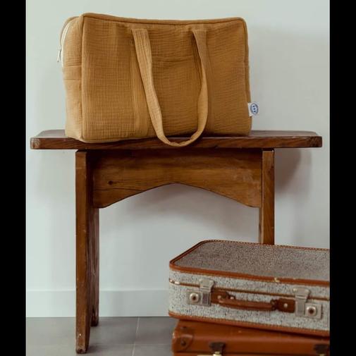 Manufacture des bébés français - Sac à langer double gaze camel