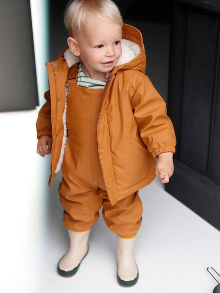 Vertbaudet - Manteau et pantalon de pluie bébé caramel