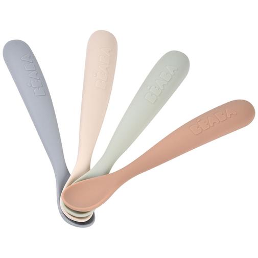 Béaba - Lot de 4 cuillères silicone 1er âge Natural set