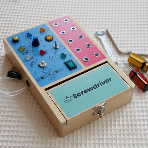 Mervei - Busy Board enfant avec outils – Planche d’activités Montessori
