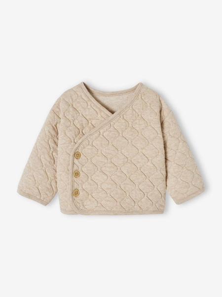 Vertbaudet - Gilet bébé matelassé ouverture naissance beige chiné
