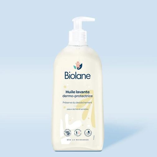 Biolane - Huile lavante dermo-protectrice pour bébé, peau sèche et sensible