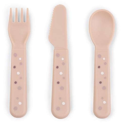 Done by deer - Lot de 3 Couverts Foodie - Happy Dots Rose