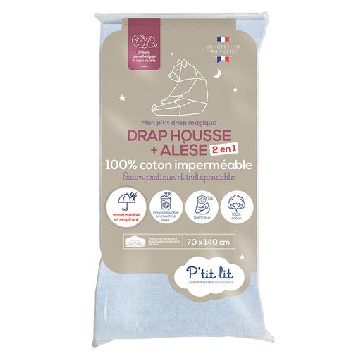 P'Tit Lit - Drap Housse Magique Gris - 70 x 140 cm