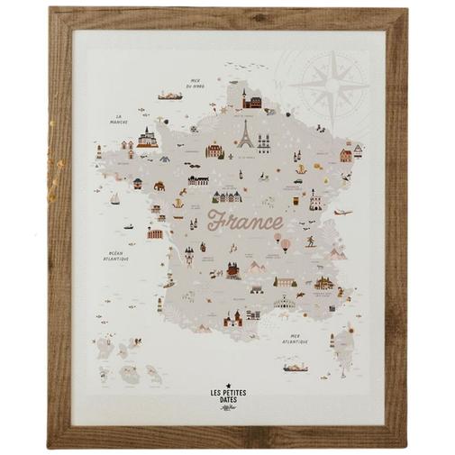 Les Petites Dates - Affiche Carte de France (40x50 cm)