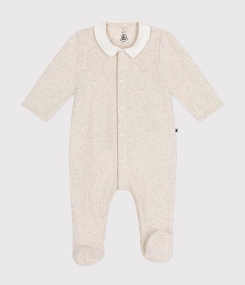 Petit Bateau - Dors-bien bébé mixte en velours uni