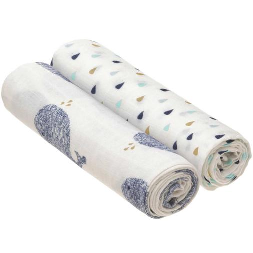 Lassig - Lot 2 maxi langes baleine Little Water (120 x 120 cm)