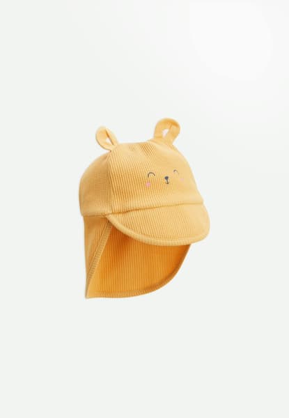 Petit Beguin - Casquette cache-cou bébé hawaiki ocre - Petit Beguin
