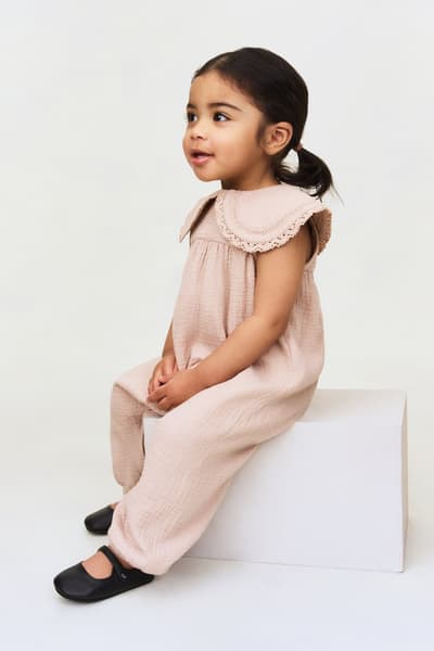 H&M - Combinaison en mousseline de coton - Rose clair ancien - ENFANT | H&M FR