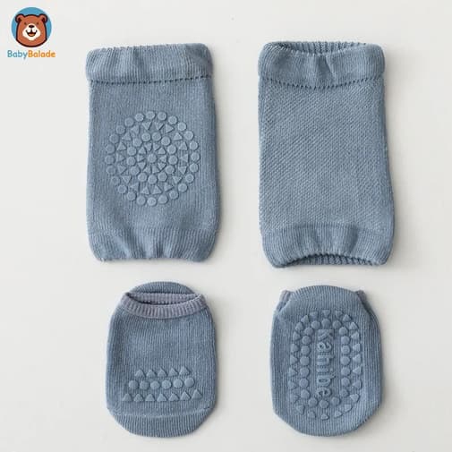 BabyBalade - Lot Chaussette antidérapante bébé et Genouillère | CHAUSAFE™