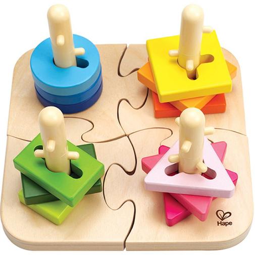 Hape - Puzzle et jeu à encastrer boutons créatifs