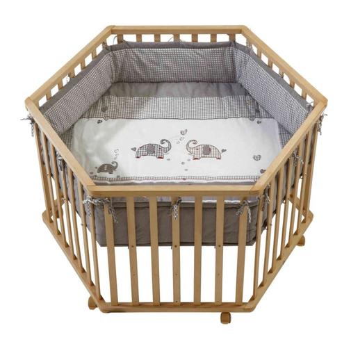 Roba - Parc hexagonal effet bois 72x120 cm