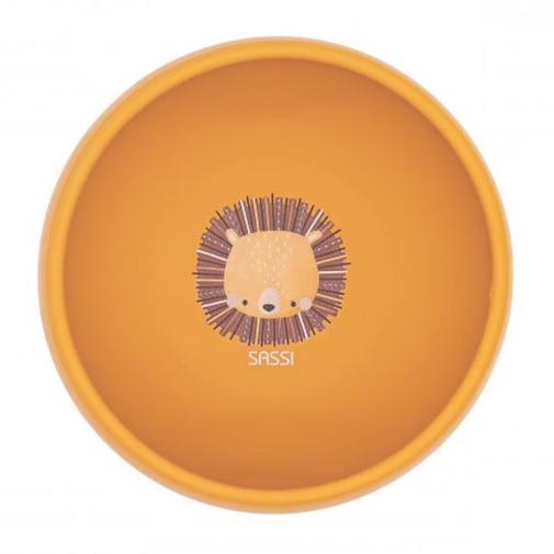 Sassi - Bol En Silicone Avec Ventouse Animaux Orange