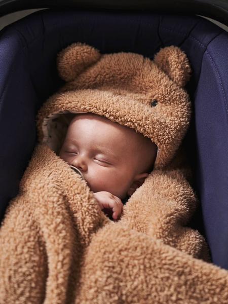 Vertbaudet - Nid d'ange transformable en tapis à langer peluche beige