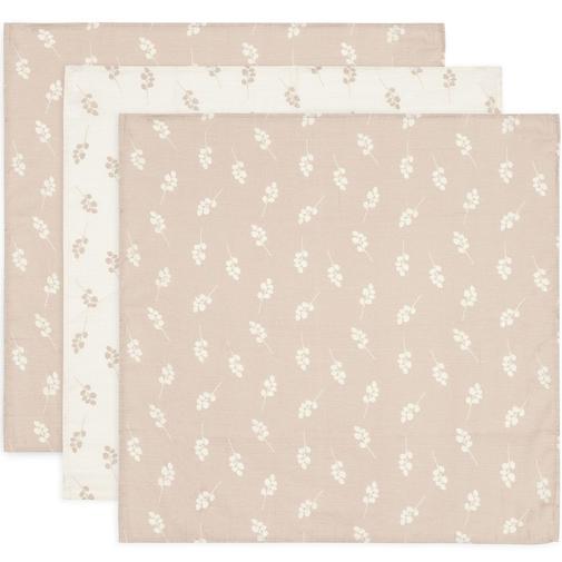 Jollein - Lot de 3 langes en gaze de coton Twig Wild Rose (70 x 70 cm)