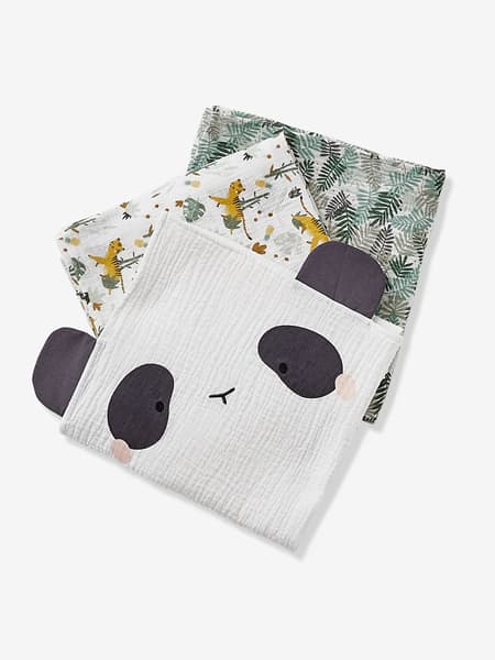 Vertbaudet - Lot de 3 langes HANOÏ vert / multicolore - Vertbaudet