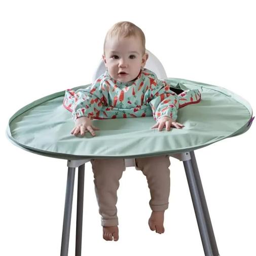 TIDY TOT - Kit bavoir et plateau vert sauge