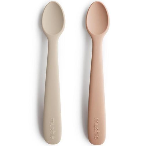 Mushie - Lot de 2 cuillères en silicone Shifting sand-Blush