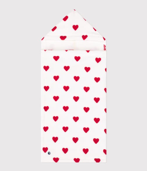 Petit Bateau - Cape de bain coeurs bébé en éponge
