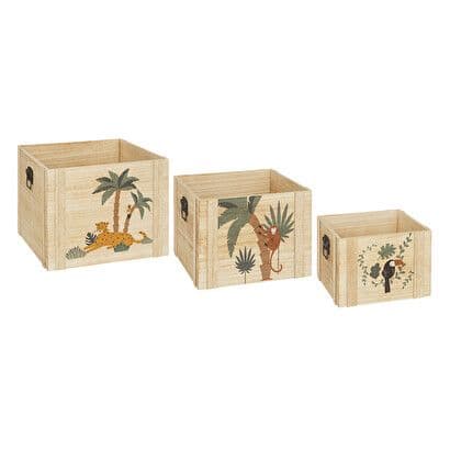 Atmosphera - Set de 3 cagettes enfant "Jungle"