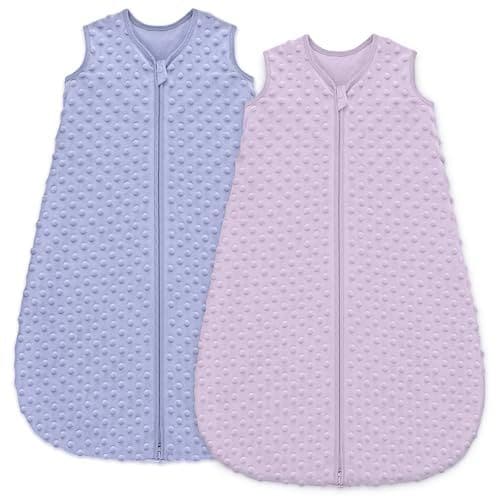 Unnivoll - Unnivoll Gigoteuse 6-12 Mois Hiver Tog 1.5, lot de 2, Turbulette Hiver pour Bébé, Doublure 100% Coton Avec Tissu Polaire en Peluche pour Nouveau-né Garçons Filles 66-76cm Violet Taro