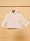SM - Veste de naissance à capuche beige en velours | Mixte | Sergent Major